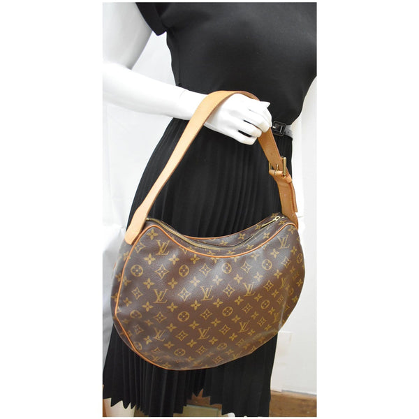 LOUIS VUITTON Croissant GM Monogram Canvas Shoulder Bag Brown