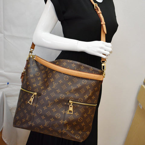 LOUIS VUITTON Melie Monogram Canvas Hobo Bag Brown