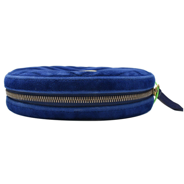 GUCCI GG Marmont Matelasse Velvet Belt Bag Blue 476434