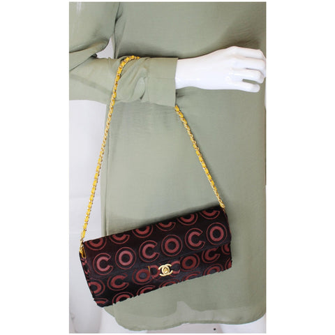 CHANEL Coco Pony Hair Leather Shoulder Bag Burgundy