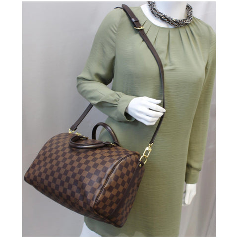 LOUIS VUITTON Speedy 30 Bandouliere Damier Ebene Shoulder Bag Brown-US