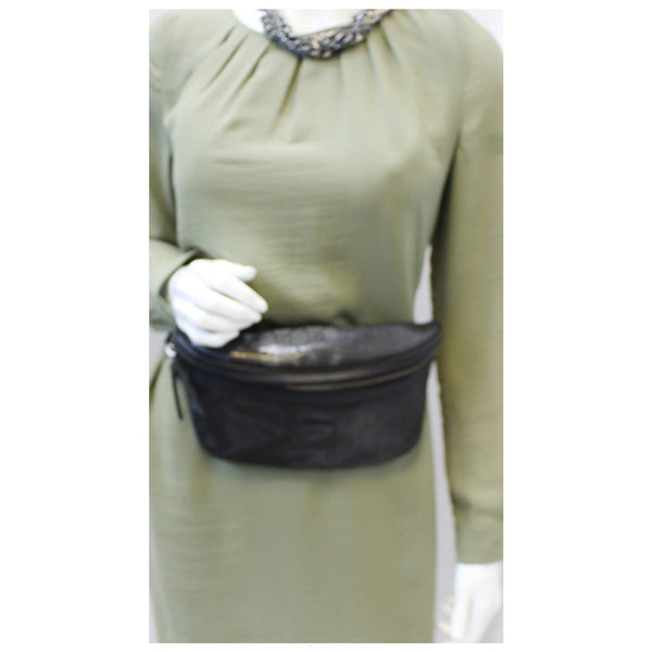 GUCCI GG Imprime Monogram Waist Bum Bag Black 233269-US