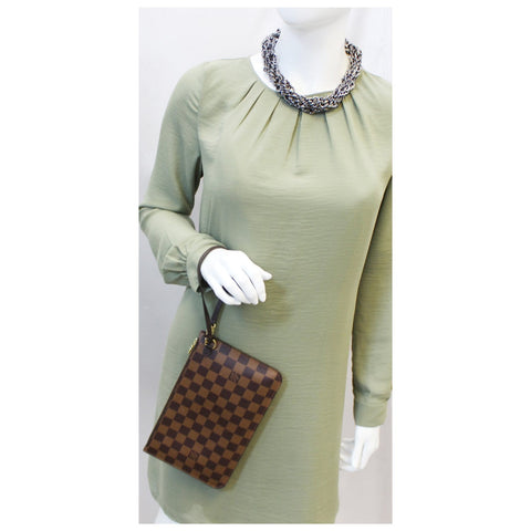 LOUIS VUITTON Damier Ebene Pochette Wristlet Pouch Neverfull MM