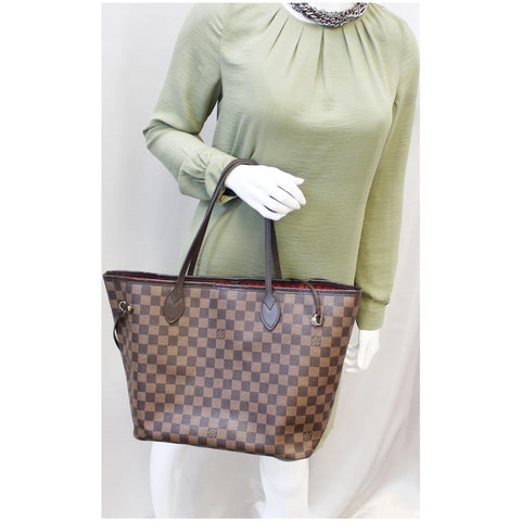 LOUIS VUITTON Neverfull MM Damier Ebene Tote Shoulder Bag Brown-US
