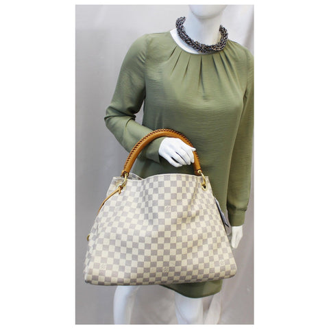 LOUIS VUITTON Artsy MM Damier Azur White Shoulder Bag