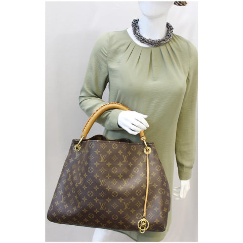 LOUIS VUITTON Artsy MM Monogram Canvas Shoulder Bag Brown