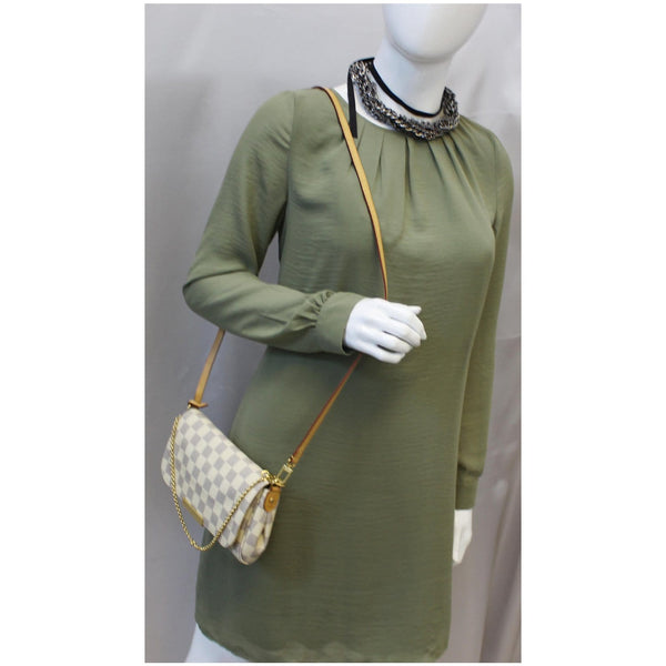 LOUIS VUITTON Favorite PM Damier Azur Crossbody Bag White