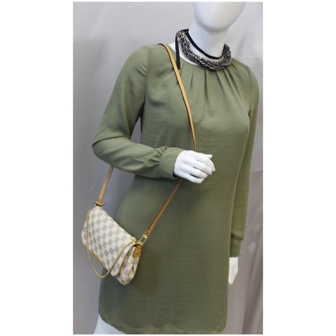 LOUIS VUITTON Favorite PM Damier Azur Crossbody Bag White