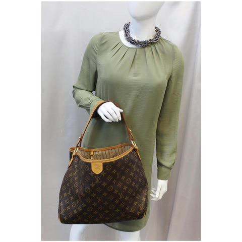 LOUIS VUITTON Delightful PM Monogram Shoulder Hobo Bag Brown