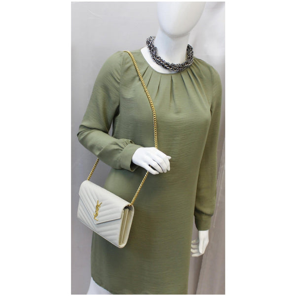 Yves Saint Laurent Wallet Chain Matelasse Chevron for women