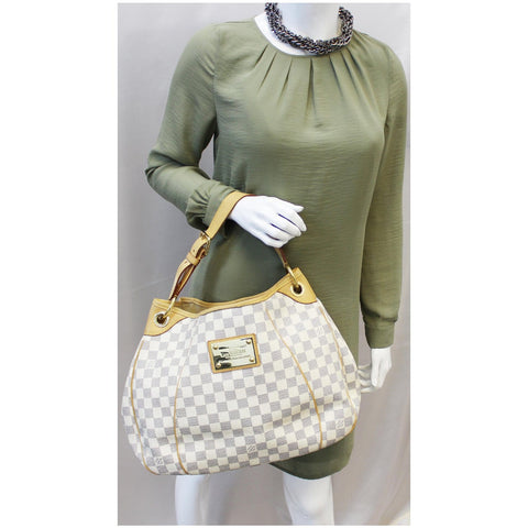 LOUIS VUITTON Galliera PM Damier Azur Shoulder Bag White-US