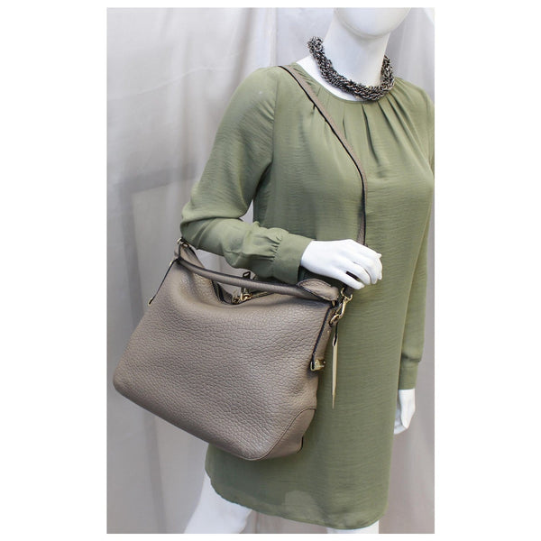 BURBERRY Ledbury Grain Leather Hobo Shoulder Bag-US