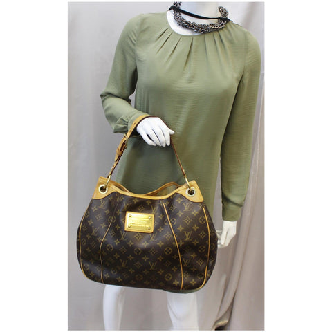 LOUIS VUITTON Galliera PM Monogram Canvas Shoulder Handbag Brown