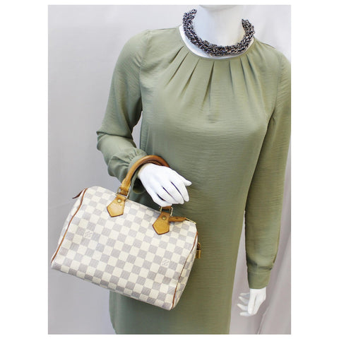 LOUIS VUITTON Speedy 25 Damier Azur Satchel Bag-US