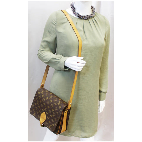 LOUIS VUITTON Cartouchiere MM Monogram Canavs Crossbody Bag Brown-US