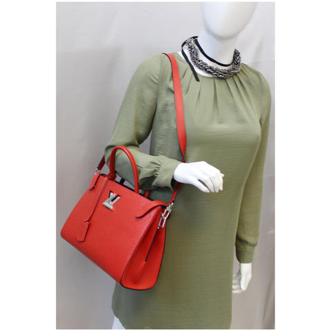 LOUIS VUITTON Twist Epi Leather Tote Shoulder Bag Red
