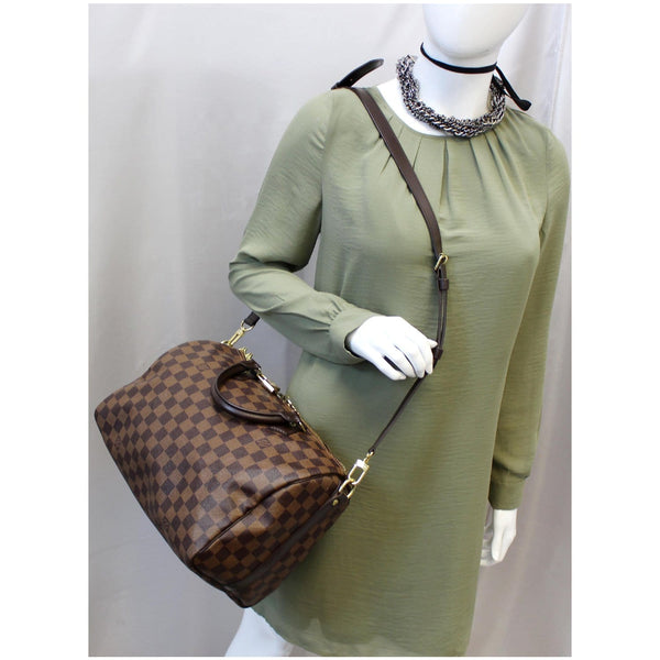 LOUIS VUITTON Speedy 30 Bandouliere Damier Ebene Shoulder Bag Brown