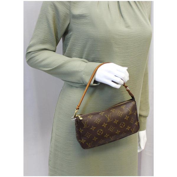 LOUIS VUITTON Pochette Accessoires Monogram Canvas Pouch Bag Brown