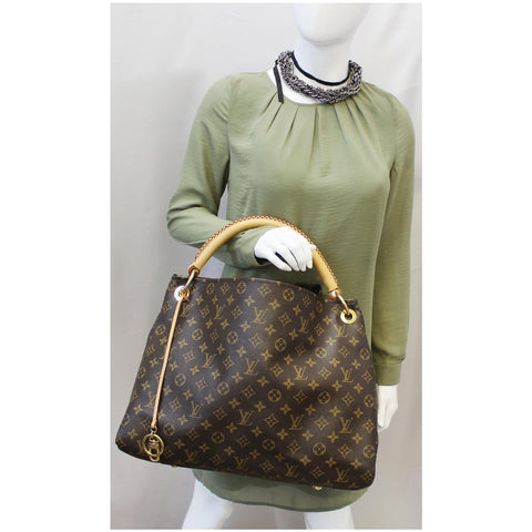LOUIS VUITTON Artsy MM Monogram Canvas Shoulder Bag Brown