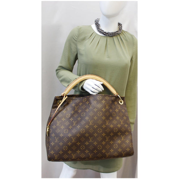 LOUIS VUITTON Artsy MM Monogram Canvas Shoulder Bag Brown