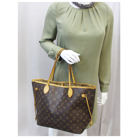 LOUIS VUITTON Neverfull MM Monogram Canvas Brown Tote Bag