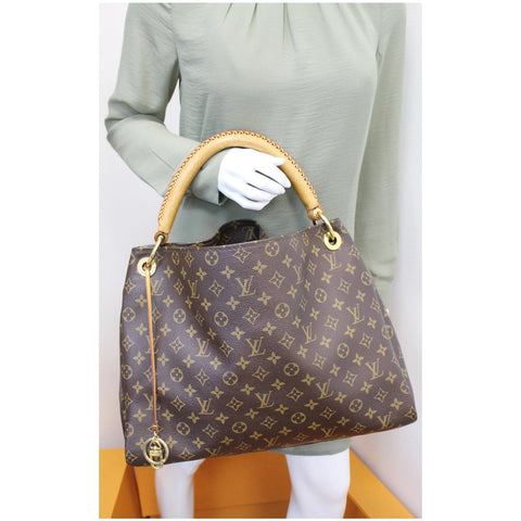 LOUIS VUITTON Artsy MM Monogram Canvas Shoulder Bag Brown