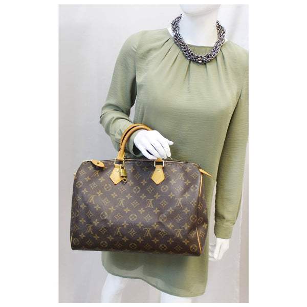 LOUIS VUITTON Speedy 35 Monogram Canvas Satchel Bag-US