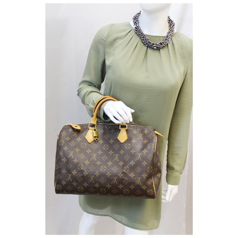 LOUIS VUITTON Speedy 35 Monogram Canvas Satchel Bag-US