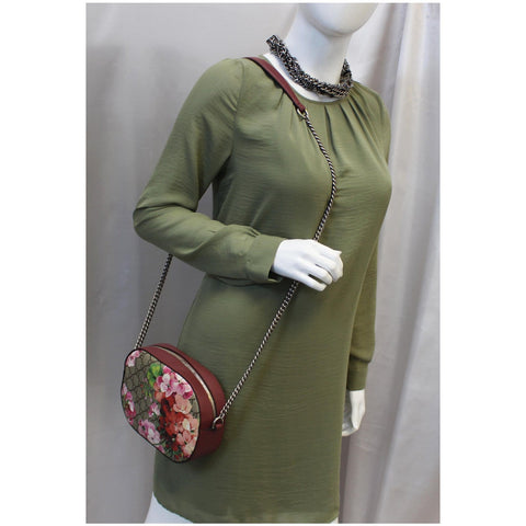 GUCCI GG Supreme Monogram Blooms Print Mini Chain Crossbody Bag Beige-US