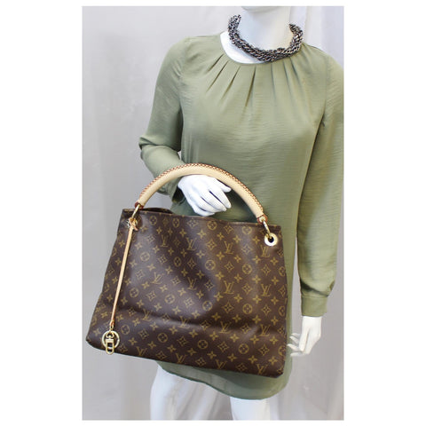 LOUIS VUITTON Artsy MM Monogram Canvas Shoulder Bag Brown-US