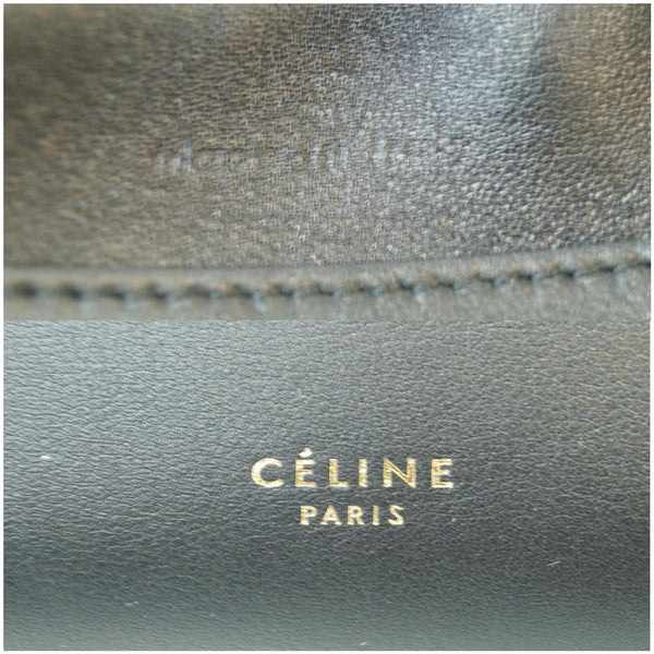 CELINE Flap Clasp Smooth Calfskin Shoulder Bag Black