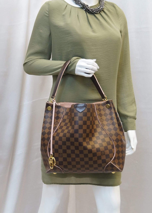 LOUIS VUITTON Caissa Damier Ebene Hobo Bag Rose Ballerine-US