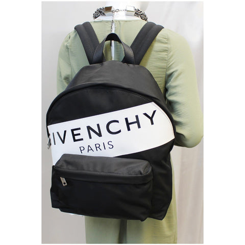 GIVENCHY Paris Nylon Backpack Bag Black