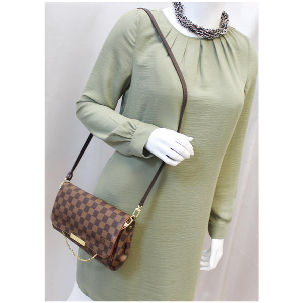 Louis Vuitton Favorite MM Damier Crossody Bag - Front View