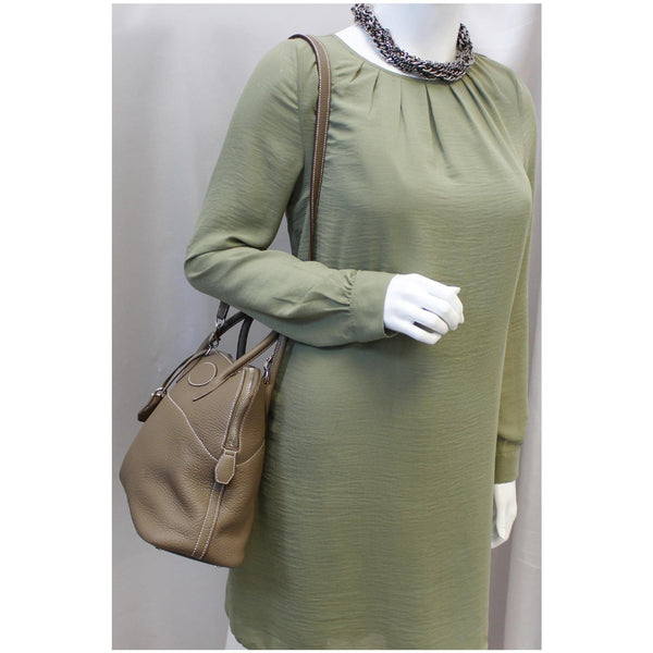 HERMES Bolide 31 Taurillon Clemence Leather Shoulder Bag Etoupe-US