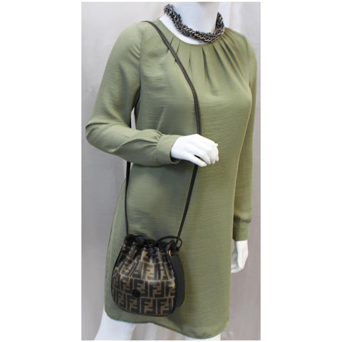 FENDI Drawstring Bucket Crossbody Bag Brown-US