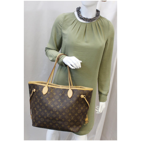 LOUIS VUITTON Neverfull MM Monogram Canvas Tote Bag Brown-US