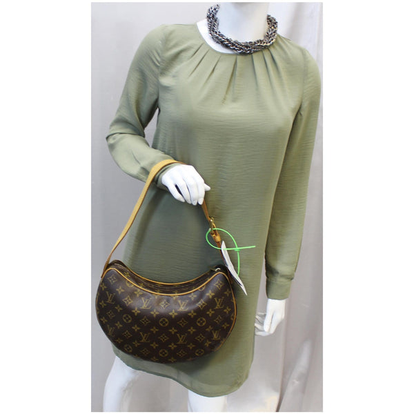 LOUIS VUITTON LV Croissant MM Monogram Canvas Shoulder Bag Brown-US