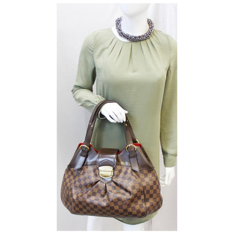 LOUIS VUITTON Sistina GM Damier Ebene Shoulder Handbag-US