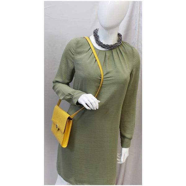 LOUIS VUITTON Arche Pochette Epi Leather Shoulder Bag Yellow