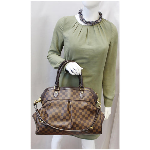 LOUIS VUITTON Trevi GM Damier Ebene 2way Shoulder Handbag Brown-US