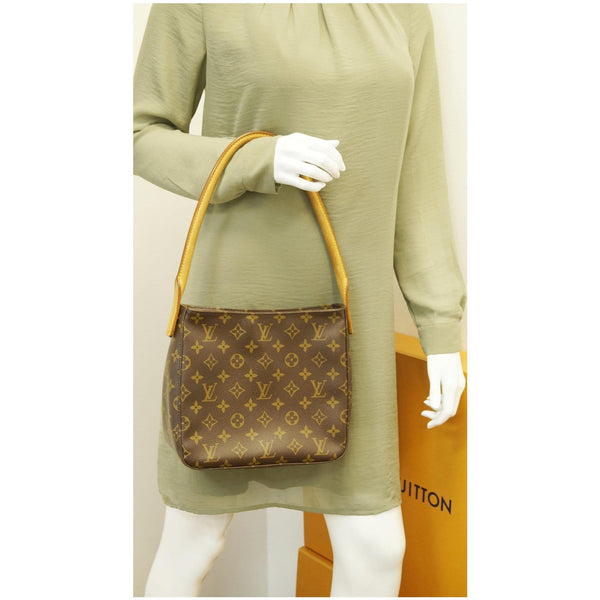 LOUIS VUITTON Looping MM Monogram Canvas Shoulder Bag Brown