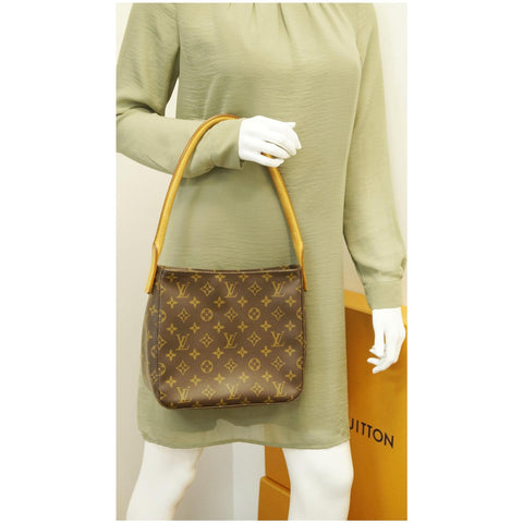 LOUIS VUITTON Looping MM Monogram Canvas Shoulder Bag Brown