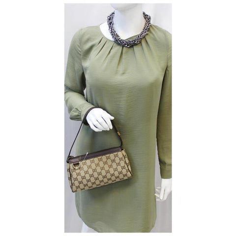 Gucci Beige/Ebony G Canvas Abbey D-Ring Pochette Bag-US