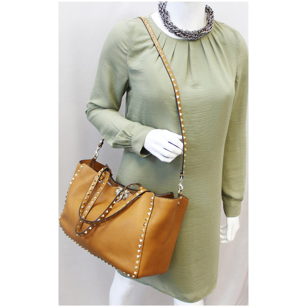 Valentino Tote Shoulder Bag Rockstud Leather fro women