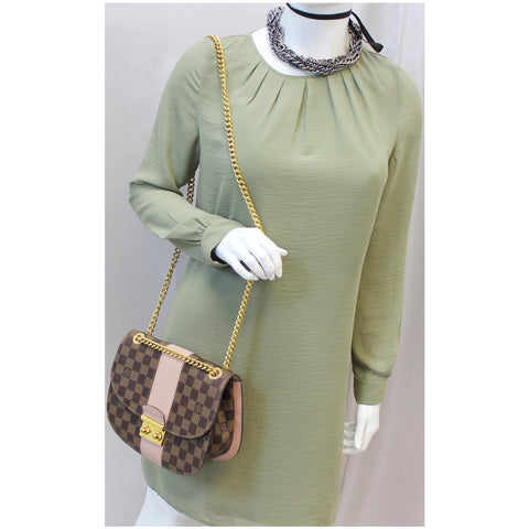 LOUIS VUITTON Wight Damier Ebene Shoulder Crossbody Bag Magnolia