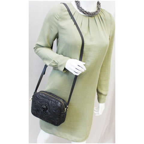 VERSACE Embroidered Baroque Shoulder Bag Black-US