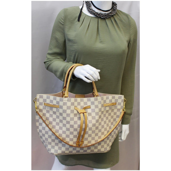 LOUIS VUITTON Girolata Damier Azur Shoulder Bag White