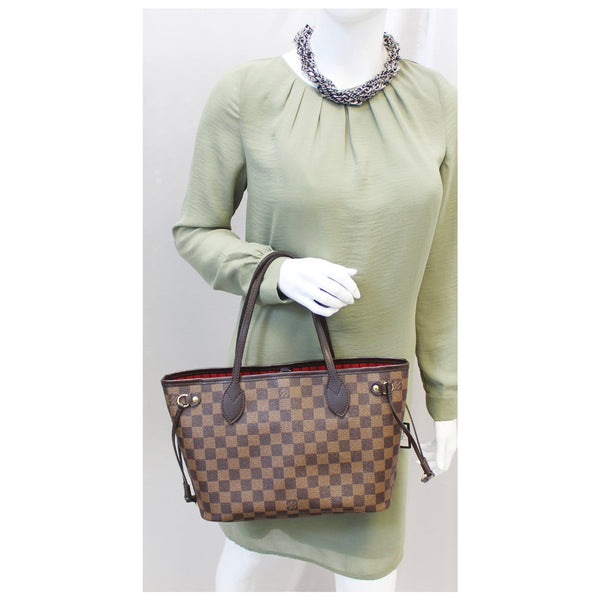 LOUIS VUITTON Neverfull PM Damier Ebene Tote Shoulder Bag-US