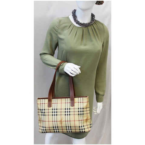 BURBERRY Haymarket Check Canvas Tote Bag Multicolor-US
